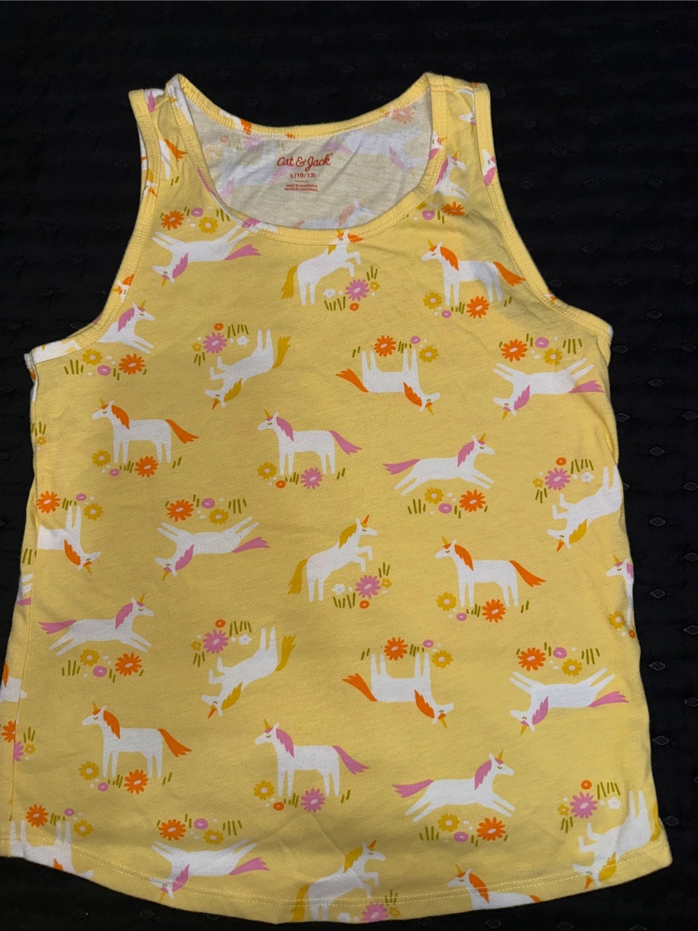 Cat & Jack Yellow Unicorn Print Tank Top for Kids